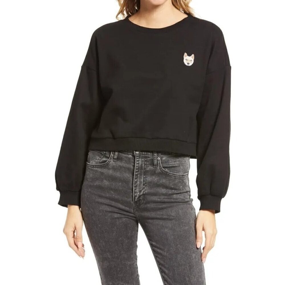 Bp Black CROP DOG SWEATSHIRT